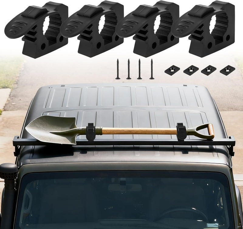 KRYONIX Rubber Clamp (4 Pack) Adjustable Non-Slip Quick Release Mount, Fits 1" - 2-1/4" Diameter Handles, Heavy-Duty Tool Holder for Garage, Truck, RV, Boat, or Workshop - Image 1